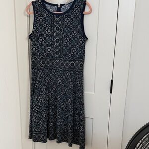 Michael Kors Navy and Green Patterned Dress